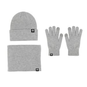 Écharpe tricotée en laine avec logo personnalisé <span class=keywords><strong>bonnet</strong></span> chapeau <span class=keywords><strong>ensemble</strong></span> de gants hommes femmes hiver chaud adulte doux extensible chapeau écharpe <span class=keywords><strong>mitaine</strong></span> 3 ensembles - Product Image 3