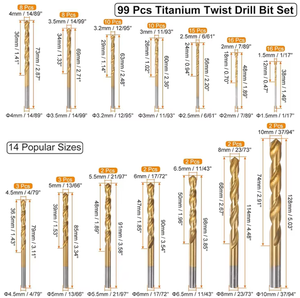 2025 19 pcs Cobalt khoan bit thiết lập, màu đen và vàng kết thúc 135 độ tip tốc độ cao thép không gỉ, nhựa, kim loại, gỗ - Product Image 5