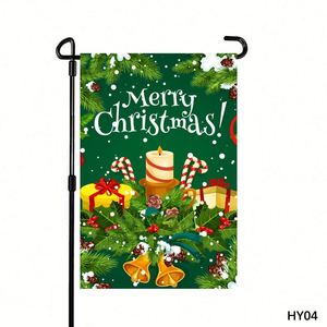 Drapeau de jardin décoratif de Noël 12*18 pouces, imperméable, double face, avec mât en fibre de verre, thème festif - Product Image 3