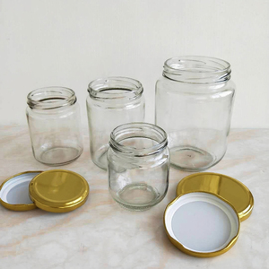 85ml 100mL 155ml 170ml 230ml 330ml 550ml Tapas de tornillo de metal Frascos de mermelada de miel Frascos redondos de vidrio para vegetales con tapas - Product Image 5