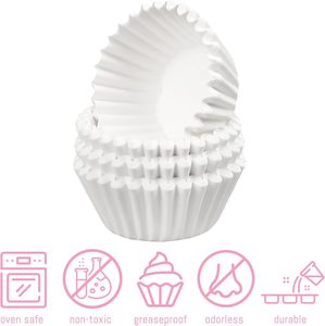 500 moules à cupcakes miniatures blancs pour la pâtisserie - Moules à muffins en papier inodores pour mariage, anniversaire, baby shower, festivals - Product Image 6
