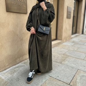 Abayas de Invierno para Mujer, Modernas, de Alta Calidad, Antiarrugas, Hechas a Mano, con Serigrafía, Manga Larga, Color Personalizado, para Oración - Product Image 2