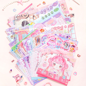 Livre d'autocollants SIMNO Kawaii <span class=keywords><strong>Anime</strong></span> Dress-Up – 35 pages d'autocollants mignons de mode et de maquillage pour journalisation et jeu - Product Image 2