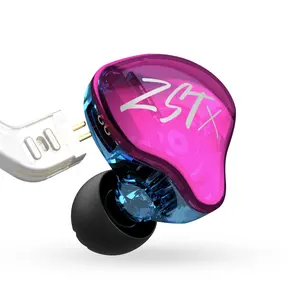 새로운 KZ ZST X 1BA 1DD 고 충실도 하이브리드 드라이버 유닛 스포츠 소음 차단 이어폰 KZ ZSTX ZSN X ZS10