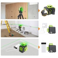 Niveau laser vert Huepar B03CG 3D numérique multi-lignes 12 lignes 360° rotatif avec mode pulsé pour extérieur