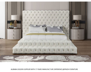 PinZhi set perabot rumah kamar tidur, bahan kain lembut bingkai tempat tidur kayu desain Modern baru <span class=keywords><strong>2025</strong></span>