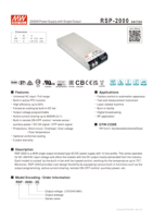 MEAN WELL RSP-2000-48, haute efficacité 92%, fonction PFC, boîtier d'alimentation 48V 2000W, automatisation industrielle, systèmes de contrôle