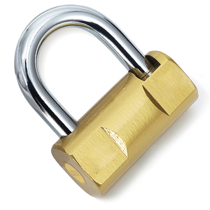 Candado de Seguridad Estilo Martillo, de Hierro y Latón, Antirrobo, Portátil, Impermeable, Personalizable, con 2 Llaves, Dorado, Doble Palanca - Product Image 4