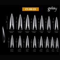 Gelsky Fournisseur d'extension d'ongles Stiletto Double forme Diluant et ajusté Extension d'ongles Forme double mince