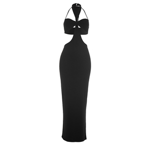 Viviblook D26DS017 Nouvelle Robe Longue de Soirée Sexy pour Femme, Couleur Unie, Bretelles Creuses, Sans Manches, pour l'Été - Product Image 6