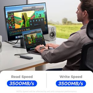 Boîtier <span class=keywords><strong>SSD</strong></span> <span class=keywords><strong>ORICO</strong></span> CNM2-U4 USB4 M.2 NVMe 40 Gbps haute vitesse pour <span class=keywords><strong>SSD</strong></span> jusqu'à 8 To, dissipation thermique en aluminium - Product Image 3