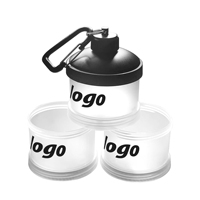Porte-clés entonnoir à protéines portable avec logo personnalisé, conteneur de stockage de suppléments en plastique à 3 couches sans BPA
