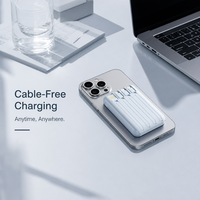 Batterie externe portable sans fil 10000 mAh en gros avec 4 câbles de charge intégrés, charge rapide PD, sorties multiples, logo personnalisé
