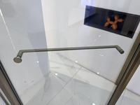 Cabine de douche d'angle Neo Angle Diamond en acier inoxydable avec porte coulissante en verre trempé pour salle de bain