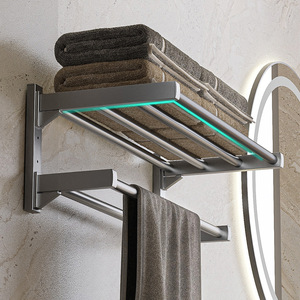 Porte-serviettes mural auto-adhésif double couche en acier inoxydable à 3 barres pour salle de bain - Collection Famille Prospère - Product Image 3