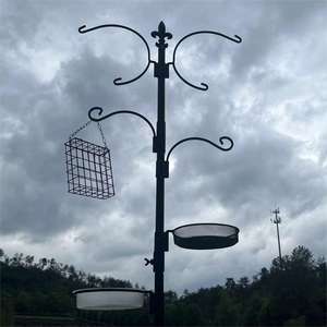 Support de mangeoire à oiseaux en métal TJ-023, 2,3 m, à fixer au sol, type demi-lune, durable, pour extérieur, jardin, mangeoire et abreuvoir - Product Image 2