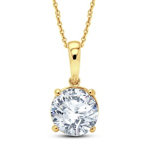 Colgante de Diamante de Laboratorio de Lujo para Mujer con Piedra Central Brillante de Corte Redondo, Chapado en Oro, Joyería Fina, Regalo - Product Image 3