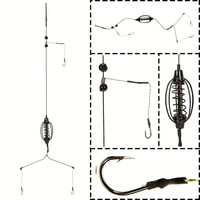 Cage à appâts tressée en PE pour la pêche à la carpe, forme pastèque, anti-accrocs, distributeur d'appâts à ressort pour la pêche à la carpe