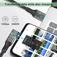 Cable USB-C en ángulo de 10 Gbps, USB 3.2 Gen1, Carga Rápida para Oculus Quest Link VR, Transferencia de Datos