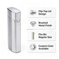 Nouvelles conceptions de coques de briquet J6 en métal avec couvercle à ressort, sensation agréable au toucher