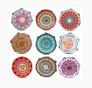 CHina 8 pouces Orff tambourin Xinjiang Uygur conception modèle danse <span class=keywords><strong>test</strong></span> tabla accessoires volant danse <span class=keywords><strong>musique</strong></span> main tambour cloche - Product Image 2