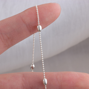 Cadena de bolas de plata esterlina S925 creativa/cadena de cable con cuentas ovaladas <span class=keywords><strong>para</strong></span> DIY mujeres <span class=keywords><strong>niñas</strong></span> collar pulsera fabricación de joyas - Product Image 2
