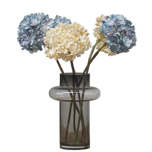 Flores Artificiales Secas, Flores de Seda Sintética con Bordes Quemados, Hortensias Grandes, Arreglos Florales Estilo Pintura al Óleo Vintage, China - Product Image 5