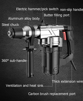 Marteau perforateur rotatif de haute qualité, perceuse à percussion électrique, machine de démolition