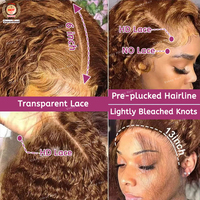 Wig Rambut Asli Brasil PrePlucked Virgin Raw Human Hair Lace Front Deep Curly Transparan HD untuk Lace 13x6 Panjang Hitam Wanita