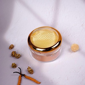 Caja redonda de acrílico personalizada con borde dorado, revestimiento interior de plástico transparente para cordyceps, nido de pájaro y pepino de mar - Product Image 4