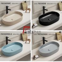 Cupc coloré mat ne se décolore jamais design Céramique Design élégant Hotel Comptoir Lavabo Couleur mate Bassin d'art
