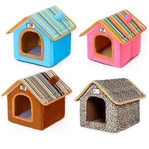 Faltbare <span class=keywords><strong>Fancy</strong></span> <span class=keywords><strong>Indoor</strong></span> Pet Hunde bett Haus Solid Cat Caves Häuser Weiche Träger 50-100 - Product Image 1