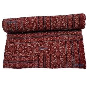 <b>Patchwork</b> <b>Quilt</b> Hand Block Print Kantha 100% Cotton Multi Color Indian New Print Durable Waterproof 90x108 Inches Home <b>Bedspread</b> - Product Image 3