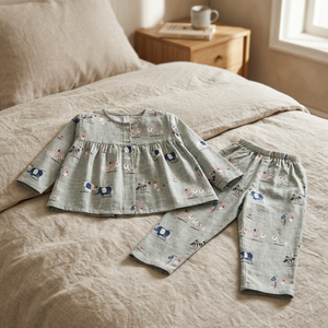 Conjunto de Pijama de Algodón Suave Estampado para Niñas - Product Image 2