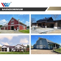 Structure en acier préfabriquée personnalisée, entrepôt en acier léger, petite villa, maison de construction en acier léger Barndominium