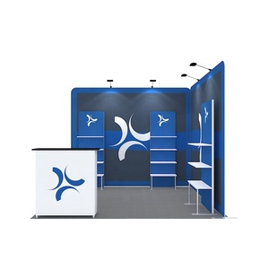 Conception personnalisée 10X10 Portable en aluminium stand d'exposition tissu de tension publicité étagère support Tables de promotion pour les expositions Expos - Product Image 2