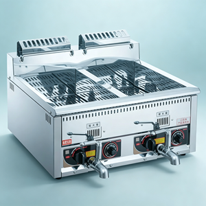 <span class=keywords><strong>Friteuse</strong></span> à <span class=keywords><strong>gaz</strong></span> professionnelle encastrable 12L+12L pour poulet et garri, à air chaud - Product Image 1