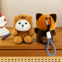 En gros, Nouveau design Porte-clés en peluche pour enfants, jouet câlin format paume, figurine ours, idéal pour cadeaux