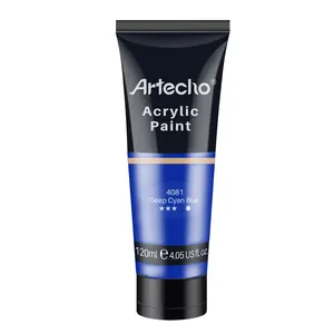 Artecho Acrylic Paint For Art Paint Decorate Deep Cyan Blue 4.05 Ounce/120ml Acrylic Paint Supplies For Wood Fabric Crafts