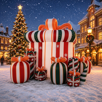 Ensemble de boîtes cadeaux gonflables de Noël personnalisées, boîtes cadeaux gonflables géantes avec nœud, kit de décoration gonflable de Noël pour centre commercial