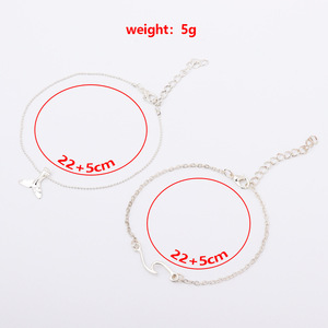 สร้อยข้อเท้าแฟชั่นชุบเงินรูปหางนางเงือก ชุดเครื่องประดับชายหาดสุดโรแมนติกสำหรับผู้หญิง - Product Image 4