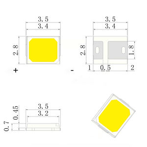 Chips LED SMD, luz blanca fría 2835, 8000-25000K, 0,2 W, 0,5 W, precio de fábrica - Product Image 3