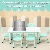 Muebles Escolares para Guardería Infantil, Juego de Mesa y Silla de Estudio Ergonómicos para Niños con Altura Ajustable y Tablero Pintable