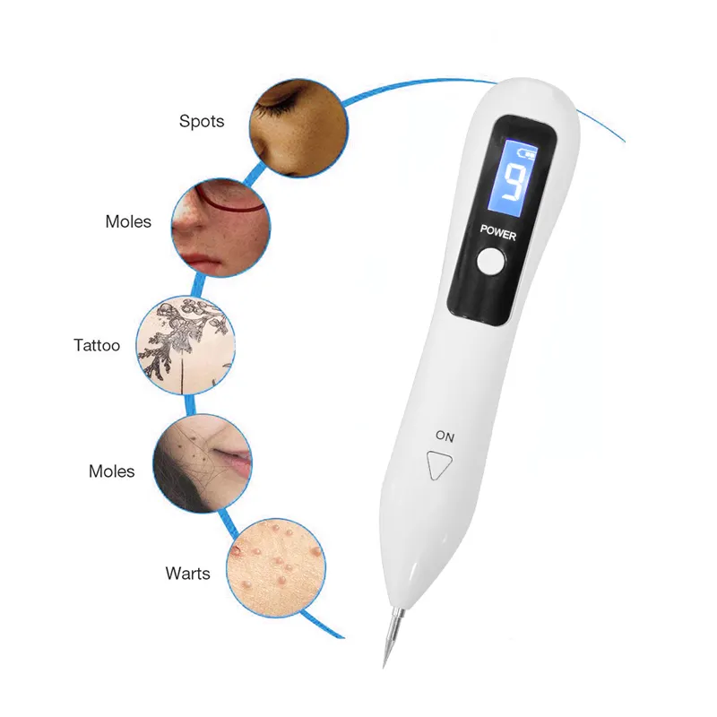 قلم بلازما 2 في 1 مزيل وشاشة LCD قلم ليزر لإزالة بقع الوشم وحب الشباب