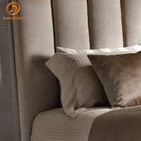 Ensemble de meubles de chambre à coucher en velours, de luxe, moderne, gris