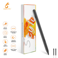 Stylet pour tablette à écran tactile, 4096 niveaux de pression, USI2.0, stylet électromagnétique actif en métal, détection d'inclinaison, 40 heures d'utilisation, Type-C