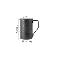 Bamboo-Textured Tumbler with Handle Uninsulated Stainless Steel Cup & Mug Lightweight & Break Resistant for Coffee Beer