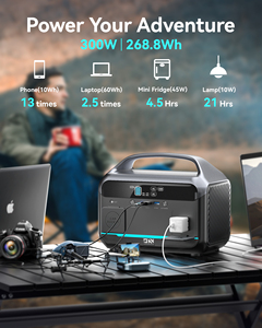Estación de Energía Portátil de 300W 288Wh de Alta Potencia, Ideal para Campamentos - Product Image 6