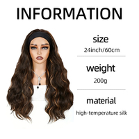 gros instantané Wear Cap perruque cheveux synthétiques boucles profondes imprimé léopard bandeau perruque pour les femmes noires