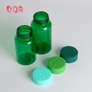 ขวดยาสำหรับลูกอมเม็ดยาสีเขียวเรียบขวด PET ใช้ในร้านขายยา - Product Image 4